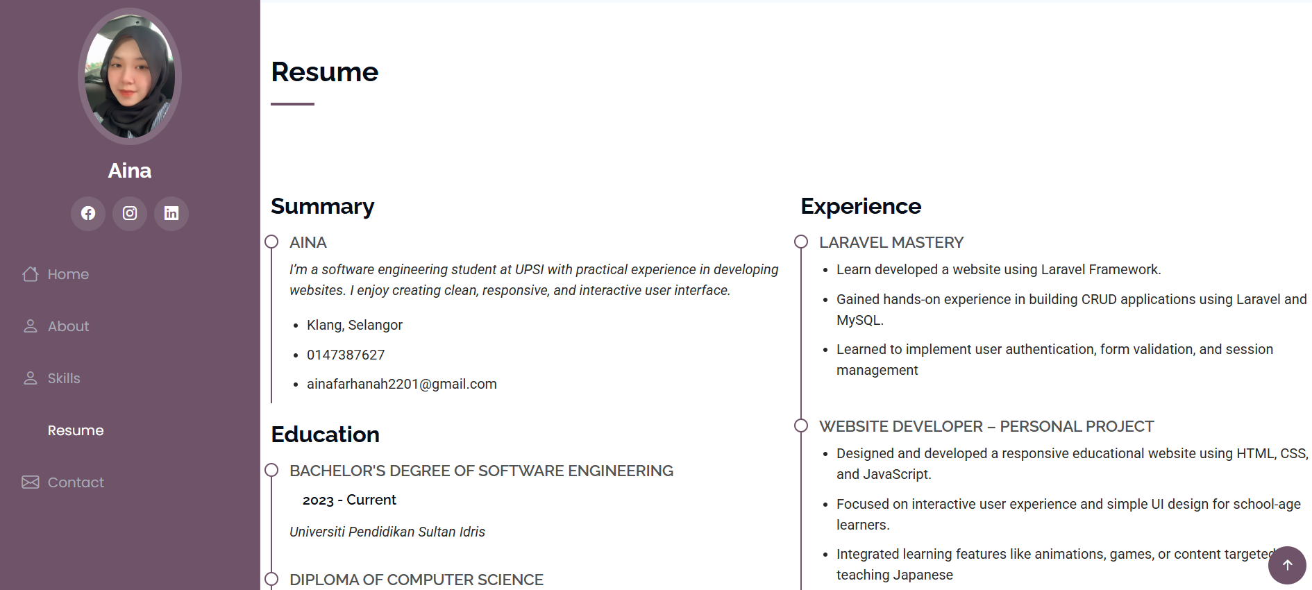 Website landing page setup
